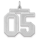 Satin Number 05 Charm Pendant in Real 925 Sterling Silver