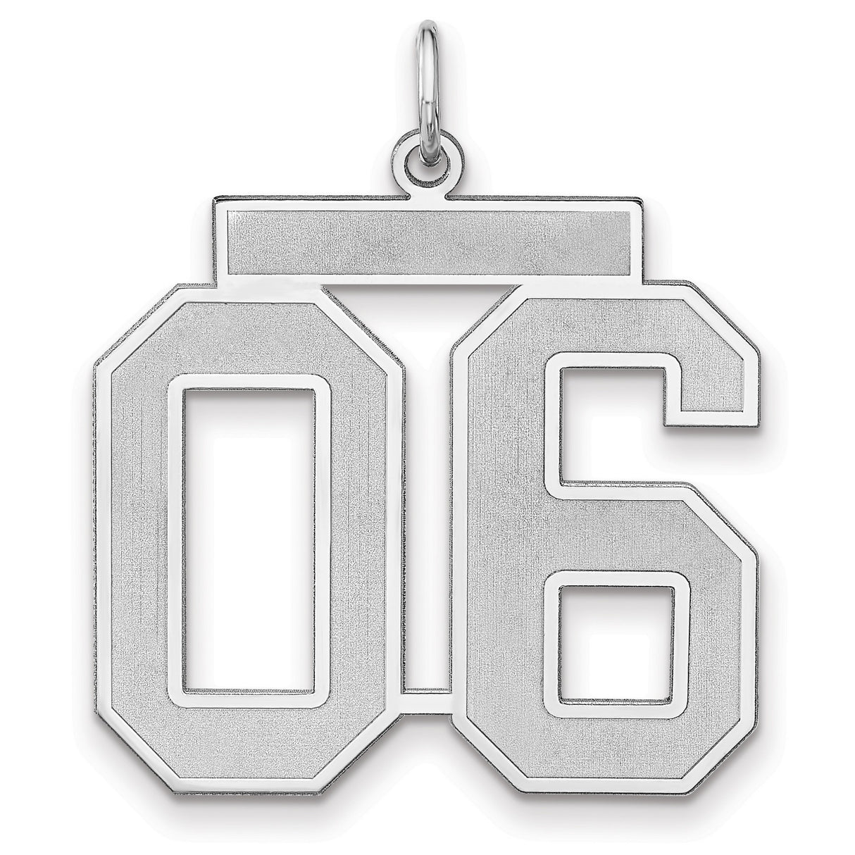 Satin Number 06 Charm Pendant in Real 925 Sterling Silver
