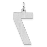 Sterling Silver Number 7 Pendant Charm, Lucky Number Symbol, Unisex Numerology Jewelry