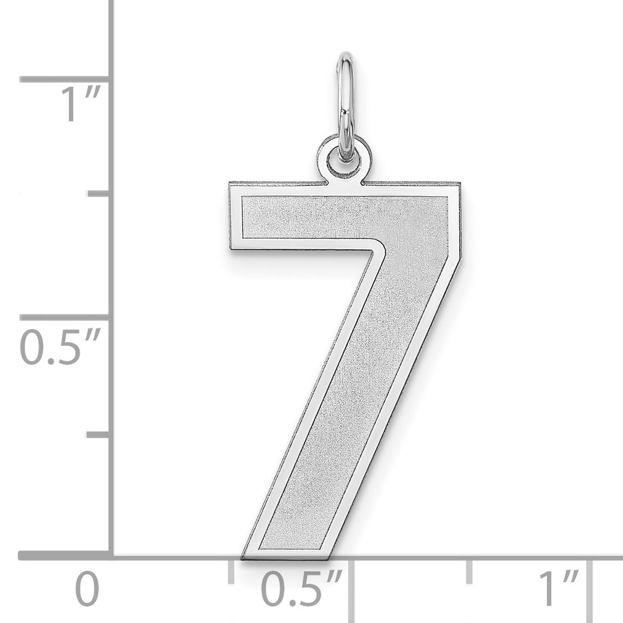 Sterling Silver Number 7 Pendant Charm, Lucky Number Symbol, Unisex Numerology Jewelry