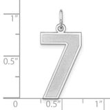 Sterling Silver Number 7 Pendant Charm, Lucky Number Symbol, Unisex Numerology Jewelry