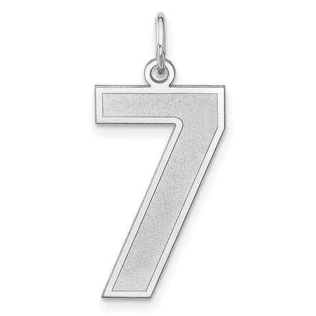 Sterling Silver Number 7 Pendant Charm, Lucky Number Symbol, Unisex Numerology Jewelry