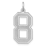 Sterling Silver Number 8 Pendant Charm, Bold Varsity Style, Unisex Sports Jewelry
