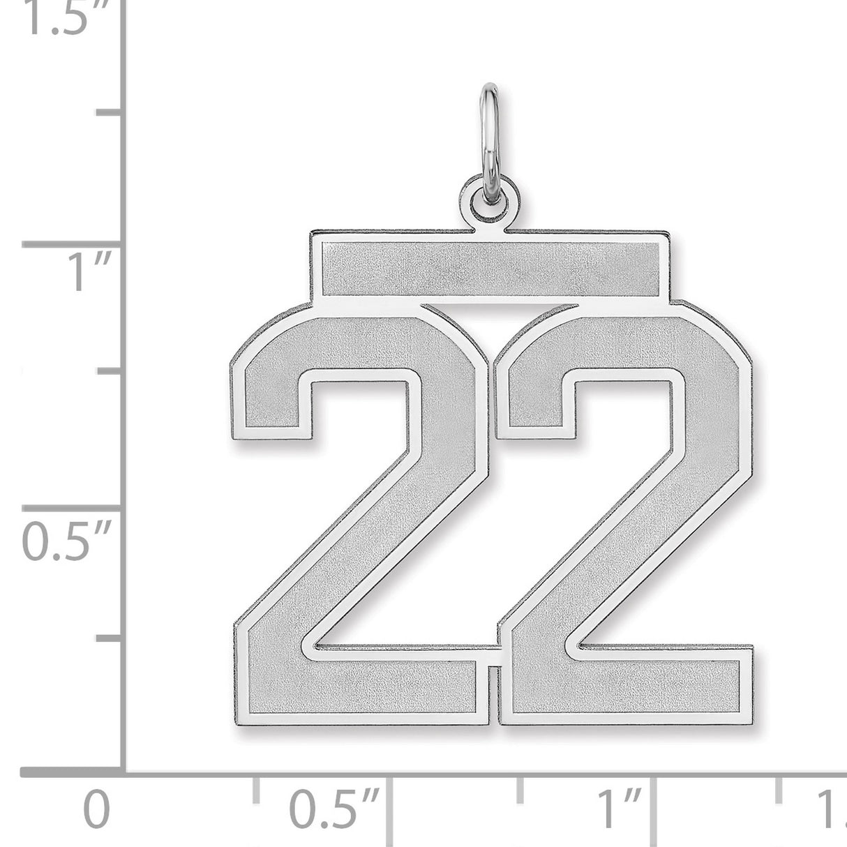 Satin Number 22 Charm Pendant in Real 925 Sterling Silver