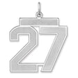 Satin Number 27 Charm Pendant in Real 925 Sterling Silver