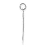 Satin Number 44 Charm Pendant in Real 925 Sterling Silver