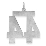 Satin Number 44 Charm Pendant in Real 925 Sterling Silver