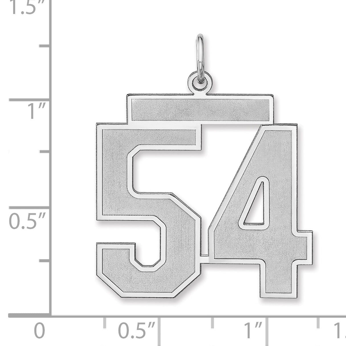 Satin Number 54 Charm Pendant in Real 925 Sterling Silver
