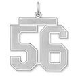 Satin Number 56 Charm Pendant in Real 925 Sterling Silver