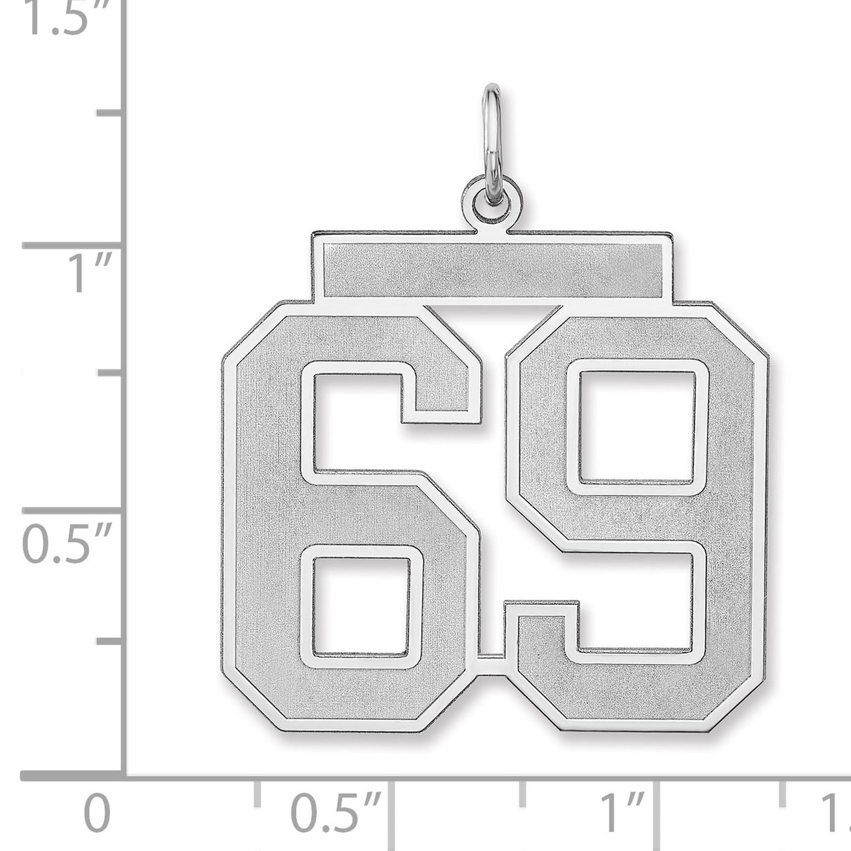 Satin Number 69 Charm Pendant in Real 925 Sterling Silver