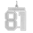 Satin Number 81 Charm Pendant in Real 925 Sterling Silver