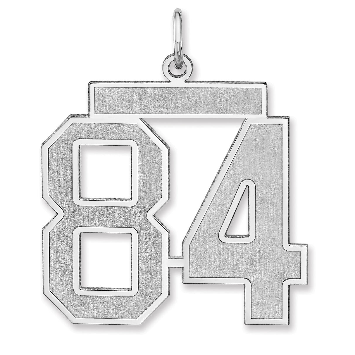Satin Number 84 Charm Pendant in Real 925 Sterling Silver