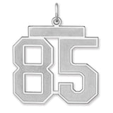 Satin Number 85 Charm Pendant in Real 925 Sterling Silver