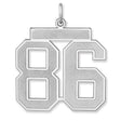 Satin Number 86 Charm Pendant in Real 925 Sterling Silver