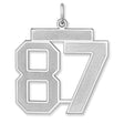 Satin Number 87 Charm Pendant in Real 925 Sterling Silver