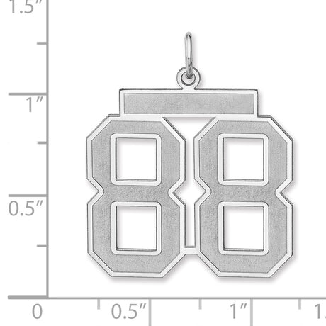 Satin Number 88 Charm Pendant in Real 925 Sterling Silver