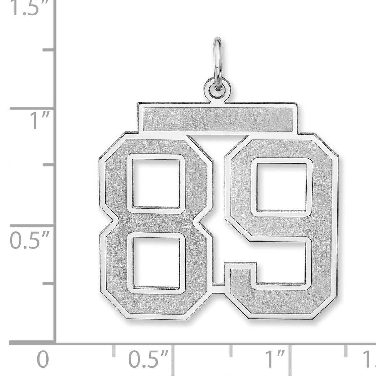 Satin Number 89 Charm Pendant in Real 925 Sterling Silver