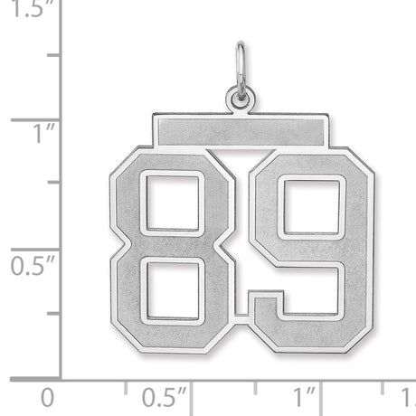 Satin Number 89 Charm Pendant in Real 925 Sterling Silver