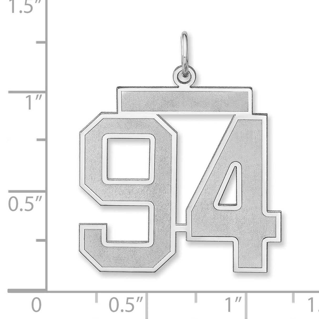 Satin Number 94 Charm Pendant in Real 925 Sterling Silver