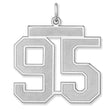 Satin Number 95 Charm Pendant in Real 925 Sterling Silver