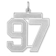 Satin Number 97 Charm Pendant in Real 925 Sterling Silver
