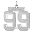 Satin Number 99 Charm Pendant in Real 925 Sterling Silver