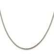 925 White Gold 2 mm Franco Chain Necklace, Polished
