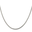 925 White Gold 2 mm Franco Chain Necklace, Polished