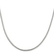 925 White Gold 2.55 mm Franco Chain Necklace, Polished