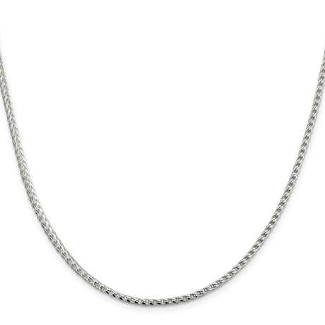 925 White Gold 2.55 mm Franco Chain Necklace, Polished