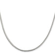 925 White Gold 2.55 mm Franco Chain Necklace, Polished