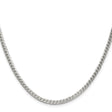 925 White Gold 3.1 mm Franco Chain Necklace, Polished