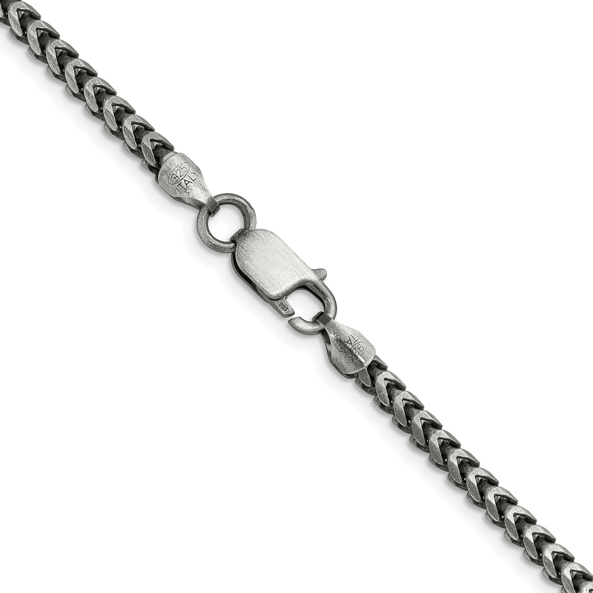 925 White Gold 3.1 mm Franco Chain Necklace alternate angle