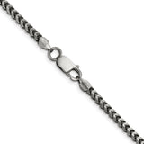 925 White Gold 3.1 mm Franco Chain Necklace alternate angle
