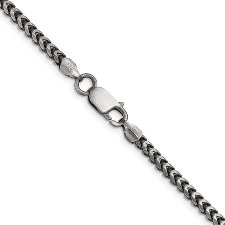 925 White Gold 3.1 mm Franco Chain Necklace alternate angle