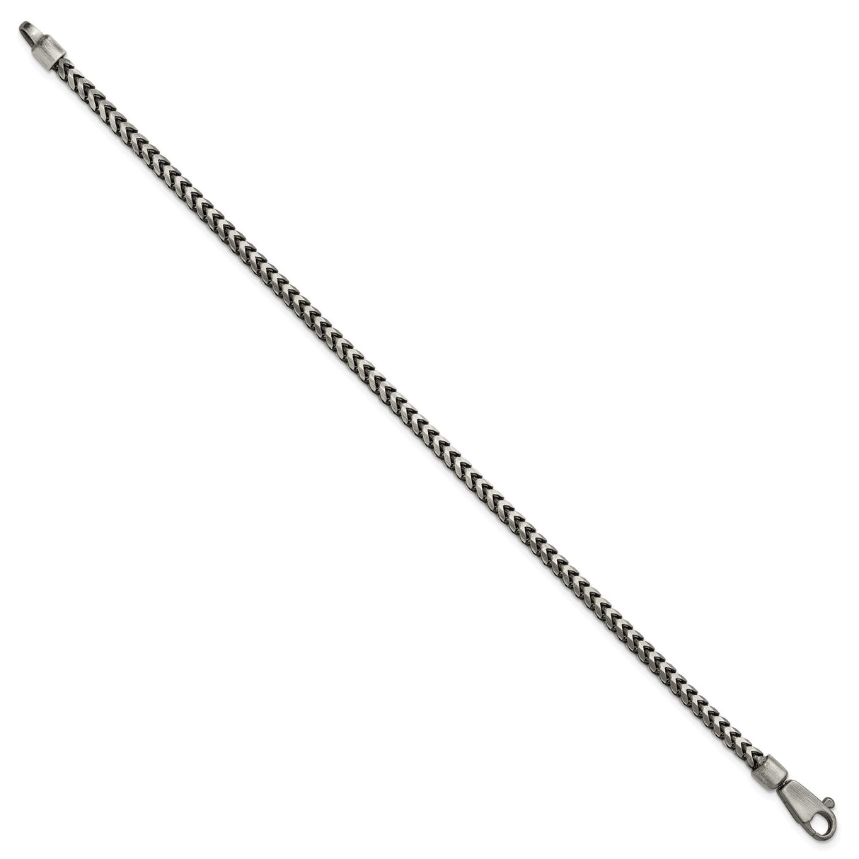 925 White Gold 3.1 mm Franco Chain Bracelet alternate angle