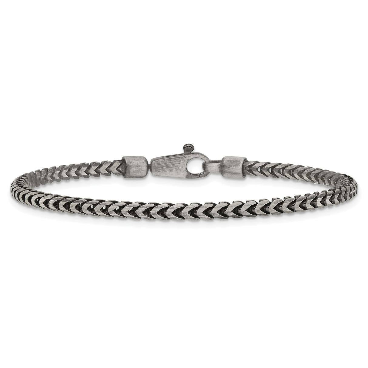 925 White Gold 3.1 mm Franco Chain Bracelet detail view