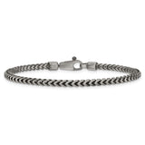 925 White Gold 3.1 mm Franco Chain Bracelet detail view