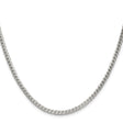 925 White Gold 3.1 mm Franco Chain Necklace, Polished
