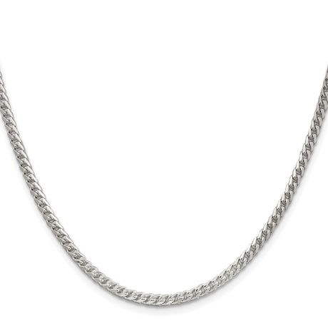925 White Gold 3.1 mm Franco Chain Necklace, Polished