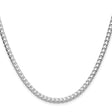 925 White Gold 4 mm Franco Chain Necklace, Polished