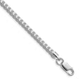925 White Gold 4 mm Franco Chain Bracelet, Polished shown for scale