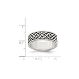 Sterling Silver wedding band ring shown for scale