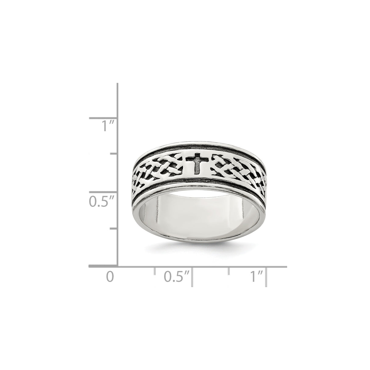 Sterling Silver wedding band ring shown for scale