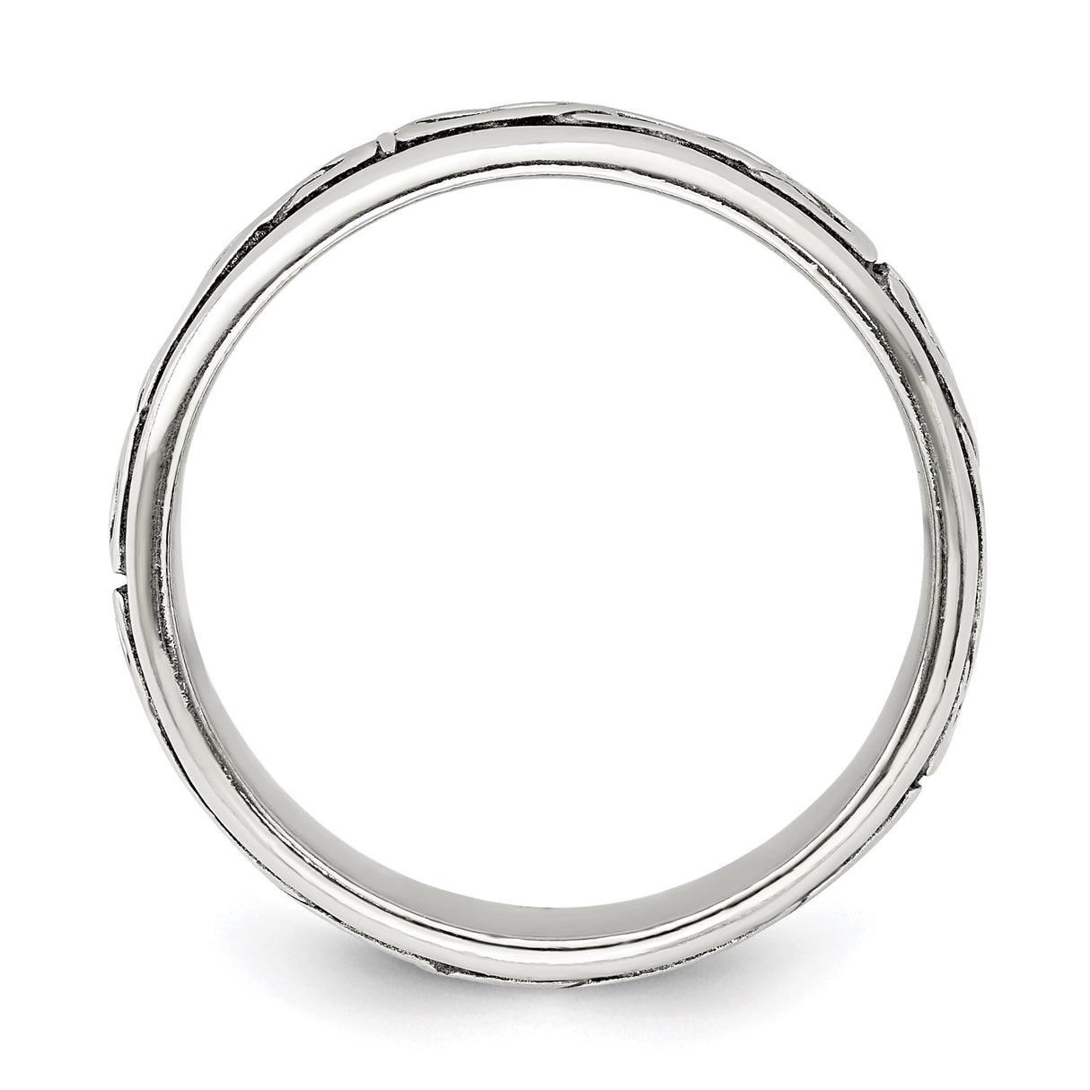 Sterling Silver wedding band ring alternate angle