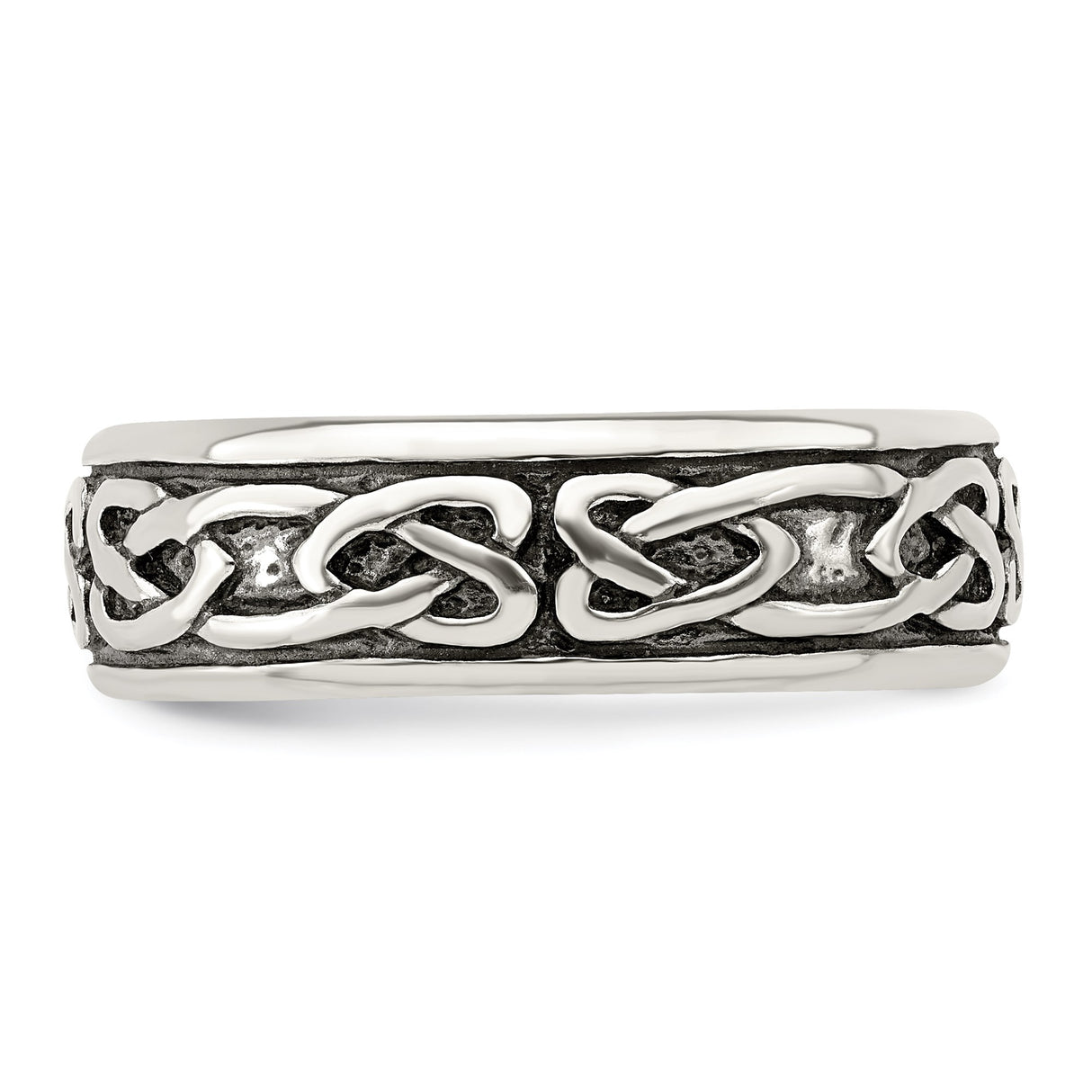 Sterling Silver wedding band ring detail view