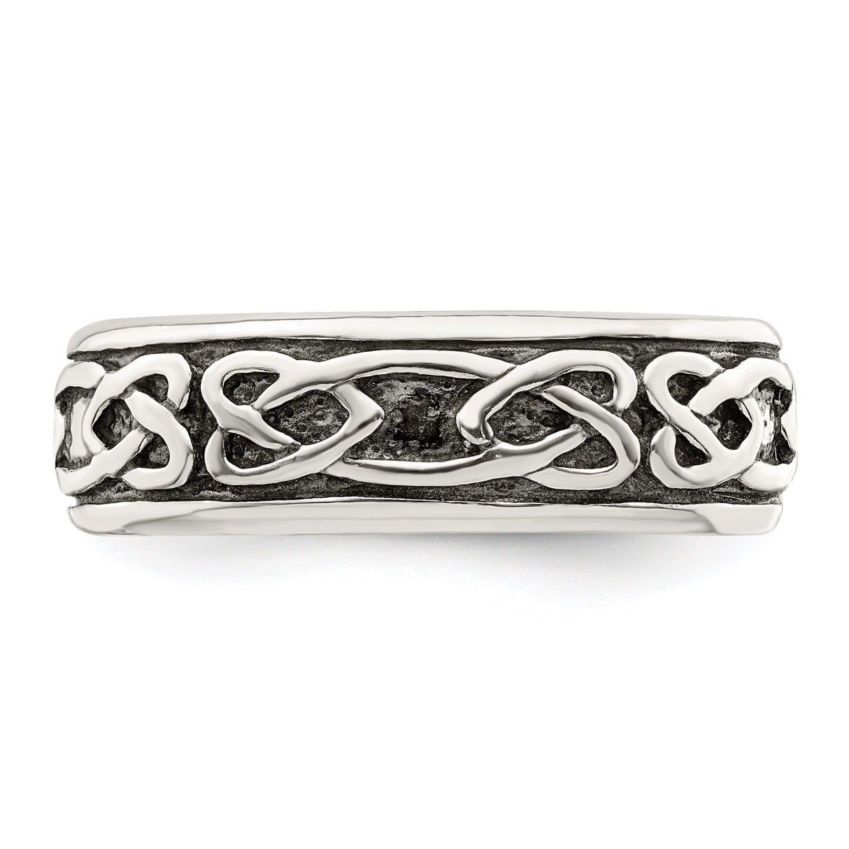 Sterling Silver wedding band ring detail view
