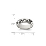 Sterling Silver wedding band ring shown for scale