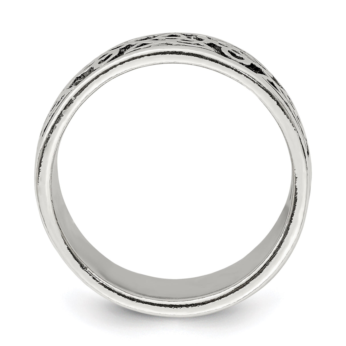 Sterling Silver wedding band ring alternate angle