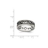 Sterling Silver wedding band ring shown for scale